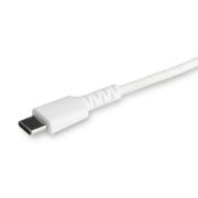 Image de StarTech.com Câble USB-C vers Lightning Blanc Robuste 1m - Câble de Charge/Synchronistation USB Type C vers Lightning Fibre Aramide - iPad/iPhone 12 Certifié Apple MFi (RUSBCLTMM1MW)