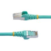 Image de StarTech.com Câble Ethernet CAT6a 1m - Low Smoke Zero Halogen (LSZH) - 10 Gigabit 500MHz 100W PoE RJ45 S/FTP Cordon de Raccordement Réseau Snagless Turquoise avec Déc ... (NLAQ-1M-CAT6A-PATCH)