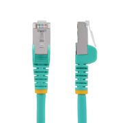 Image de StarTech.com Câble Ethernet CAT6a 1m - Low Smoke Zero Halogen (LSZH) - 10 Gigabit 500MHz 100W PoE RJ45 S/FTP Cordon de Raccordement Réseau Snagless Turquoise avec Déc ... (NLAQ-1M-CAT6A-PATCH)