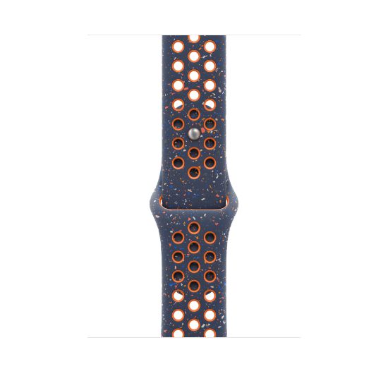 Image de Apple Bracelet Sport Nike Flamme bleue 46 mm - S/M - Bleu,Orange (MYLA3ZM/A)