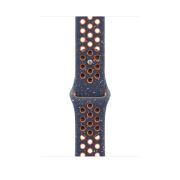 Image de Apple Bracelet Sport Nike Flamme bleue 46 mm - S/M - Bleu,Orange (MYLA3ZM/A)