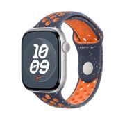 Image de Apple Bracelet Sport Nike Flamme bleue 46 mm - S/M - Bleu,Orange (MYLA3ZM/A)