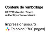 Image de HP 37 Cartouche d’encre authentique Trois couleurs (7FP44AE)