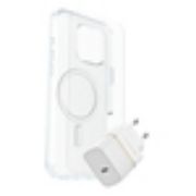 Image de OtterBox Symmetry Series Clear for MagSafe + Premium Glass + Fast Charge Wall Charger USB-C 30W Type C pour Apple iPhone 16 Pro Max - Transparent (78-81435)