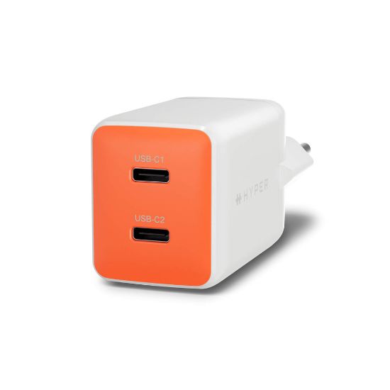Image de Targus HyperJuice Flex 45W GaN Ordinateur portable, Smartphone, Casque, Consoles portables Blanc, Orange Secteur Intérieure (HJ1201OGEU)