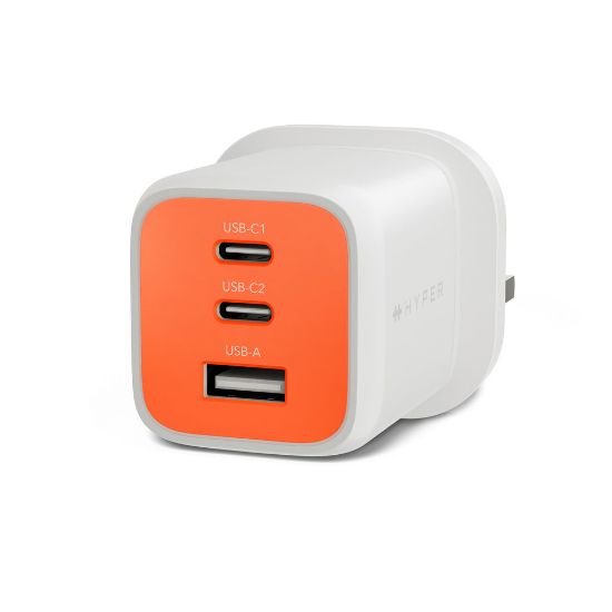 Image de Targus HyperJuice Flex 65W GaN Ordinateur portable, Smartphone, Casque, Consoles portables Blanc, Orange Secteur Intérieure (HJ1202OGUK)