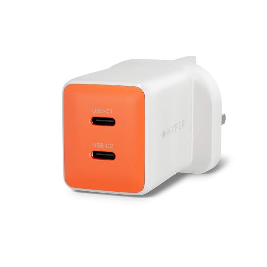 Image de Targus HyperJuice Flex 45W GaN Ordinateur portable, Smartphone, Casque, Consoles portables Blanc, Orange Secteur Intérieure (HJ1201OGUK)