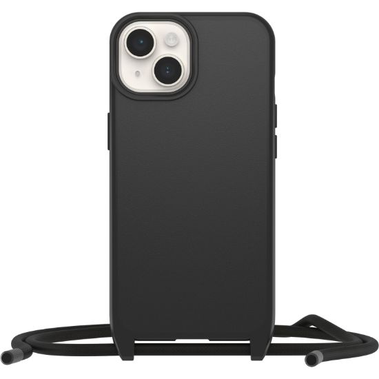 Image de OtterBox React Necklace Coque avec MagSafe pour iPhone 14 Plus, coque de protection ultra fine avec collier réglable et amovible, testé selon les normes militaires, Noir (77-92285)