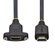 Image de StarTech.com Câble HDMI pour Panneau de 2m (6ft), Extension HDMI Haute Vitesse sur Panneau, 4K 60Hz/1440p 144Hz, Adaptateur HDMI Mâle vers Femelle sur Panneau (HDMI2PNLFM-2M)