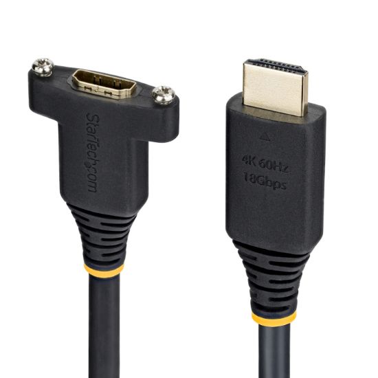 Image de StarTech.com Câble HDMI pour Panneau de 2m (6ft), Extension HDMI Haute Vitesse sur Panneau, 4K 60Hz/1440p 144Hz, Adaptateur HDMI Mâle vers Femelle sur Panneau (HDMI2PNLFM-2M)