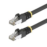 Image de StarTech.com Câble Ethernet Extérieur Cat6A Noir de 2m, Connecteur RJ45 Anti-Accrochage, S/FTP, Cuivre Nu pur 23 AWG, 500 MHz, Cordon de Raccordement Blindé Adapté à une U ... (C6APATCHUV2MBK)