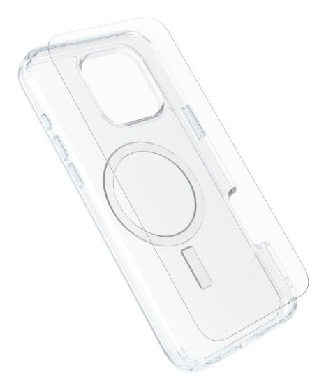 Image de OtterBox Symmetry Series Clear pour MagSafe + Premium Glass pour Apple iPhone 16 Pro Max, Transparente (78-81452)