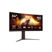 Image de AOC G4 écran plat de PC 86,4 cm (34") 3440 x 1440 pixels UltraWide Quad HD LCD Noir, Rouge (CU34G4CAP)