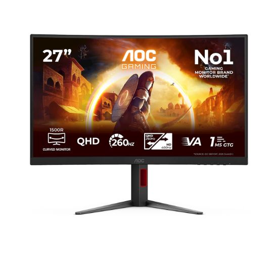 Image de AOC G4 écran plat de PC 68,6 cm (27") 2560 x 1440 pixels Quad HD LCD Noir, Rouge (CQ27G4Z2P)