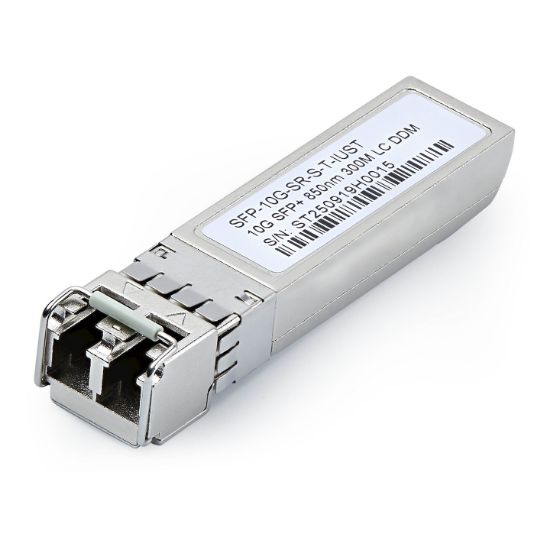 Image de StarTech.com Module SFP+ Non Codé, Plage de Température Industrielle, 10 Gbps, Fibre Multimode (MMF), 300m, Émetteur-Récepteur LC, 850nm (SFP-10G-SR-S-T-IUST)