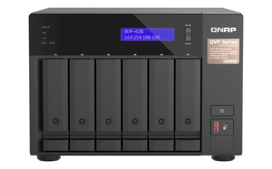 Image de QNAP serveur de stockage NAS Tower Intel® Core™ i3 16 Go DDR4 0 To Noir (QVP-63B)