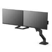Image de Ergotron HX Series Bras bi-écrans, fixation bureau (blanc) Support d'écran - Noir (45-476-224)