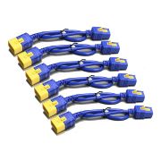 Image de APC Power Cord Kit (6 ea), Locking, C19 to C20, 0.6m (2ft), Blue (AP8712SX590)