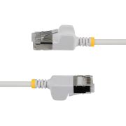 Image de StarTech.com câble de réseau Blanc 0,8 m Cat6a U/FTP (STP) Rond (N6APATSTP34WHS80CM)