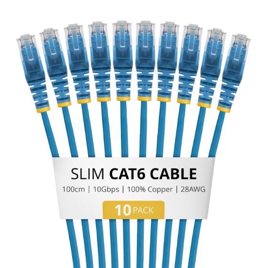 Image de StarTech.com câble de réseau Bleu 1 m Cat6 U/UTP (UTP) (N6PAT100CMBLS10PK)