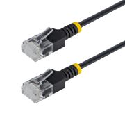 Image de StarTech.com Câble Ethernet Cat6A Noir Ultra-Fin de 15cm, Lot de 10, UTP, Fil de Cuivre Nu Pur, Câble Patch Réseau RJ45 Ultra-Fin 34 AWG, Testé Individuellement (6AUTP34BKS15CM10PK)