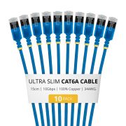 Image de StarTech.com câble de réseau Bleu 0,15 m Cat6a U/FTP (STP) Rond (6ASTP34BLS15CM10PK)