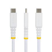 Image de StarTech.com Câble de Charge Rapide USB-A vers USB-C de 3m, 15W 3A, Gaine Tressée Double Couche Nylon/TPE, Câble de Charge USB-A vers Type C Durable, Blanc, Câble USB A vers ... (USB2AC3MBRWH)