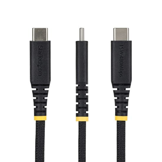 Image de StarTech.com Câble de Charge Rapide USB-A vers USB-C de 30cm, 15W 3A, Gaine Tressée Double Couche Nylon/TPE, Câble de Charge USB-A vers Type C Durable, Câble USB A vers USB ... (USB2AC30CMBR)