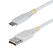 Image de StarTech.com Câble de Charge Rapide USB-A vers USB-C de 2m, 15W 3A, Gaine Tressée Double Couche Nylon/TPE, Câble de Charge USB-A vers Type C Durable, Blanc, Câble USB A vers ... (USB2AC2MBRWH)