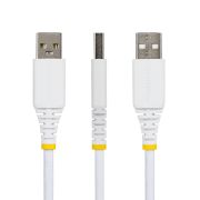 Image de StarTech.com Câble de Charge Rapide USB-A vers USB-C de 2m, 15W 3A, Gaine Tressée Double Couche Nylon/TPE, Câble de Charge USB-A vers Type C Durable, Blanc, Câble USB A vers ... (USB2AC2MBRWH)