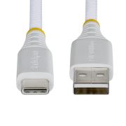 Image de StarTech.com Câble de Charge Rapide USB-A vers USB-C de 2m, 15W 3A, Gaine Tressée Double Couche Nylon/TPE, Câble de Charge USB-A vers Type C Durable, Blanc, Câble USB A vers ... (USB2AC2MBRWH)