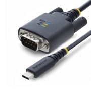 Image de StarTech.com Câble Adaptateur USB-C vers Série de 2 m, Rétention COM, Puce FTDI, Type-C vers DB9 RS232 Mâle, Voyants d'État, Vis et Écrous DB9 Interchangeables (1P6FFC-USB-C-SERIAL)