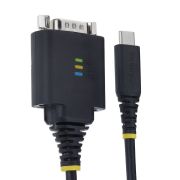 Image de StarTech.com Câble Adaptateur USB-C vers Série de 30 cm, Rétention COM, Puce FTDI, Type-C vers DB9 RS232 Mâle, Voyants d'État, Vis et Écrous DB9 Interchangeables (1P1FFC-USB-C-SERIAL)