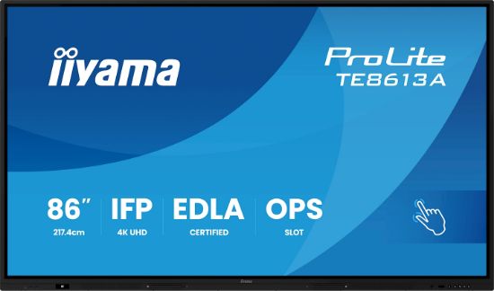 Image de iiyama Écran d'affichage dynamique Écran plat interactif 2,17 m (85.6") LCD Wifi 500 cd/m² 4K Ultra HD Noir Écran tactile Intégré dans le processeur Android 24/7 (TE8613A-B3AG)