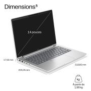 Image de HP ProBook 4 G2i Next Gen AI Copilot+ PC Intel Core Ultra 5 322 Ordinateur portable 35,6 cm (14") WUXGA 16 Go DDR5-SDRAM 512 Go SSD Wi-Fi 7 (802.11be) Windows 11 Pro Argent (E08ZDET)