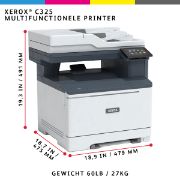 Image de Xerox C325 copie/impression/numérisation/télécopie recto verso sans fil A4, 33 ppm, PS3 PCL5e/6, 2 magasins, 251 feuilles Multifonction - Noir, Cyan, Magenta, Jaune (C325V_DNI)