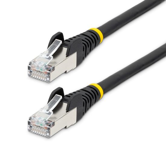 Image de StarTech.com Câble Ethernet CAT6a 5m - Low Smoke Zero Halogen (LSZH) - 10 Gigabit 500MHz 100W PoE RJ45 S/FTP Cordon de Raccordement Réseau Snagless Noir avec Décharge ... (NLBK-5M-CAT6A-PATCH)