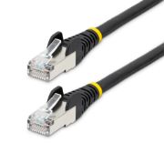 Image de StarTech.com Câble Ethernet CAT6a 5m - Low Smoke Zero Halogen (LSZH) - 10 Gigabit 500MHz 100W PoE RJ45 S/FTP Cordon de Raccordement Réseau Snagless Noir avec Décharge ... (NLBK-5M-CAT6A-PATCH)