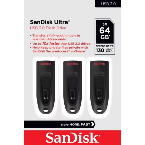 Image de SanDisk Ultra Clé USB - Noir (SDCZ48-064G-G46T)