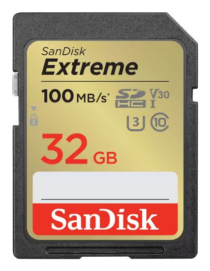 Image de Sandisk 32GB, 100MB/s / 60MB/s, SDHC, 31.92mm x 23.91mm x 2.17mm, 2 pcs Mémoire flash - Noir,Or (SDSDXVT-032G-GNCI2)
