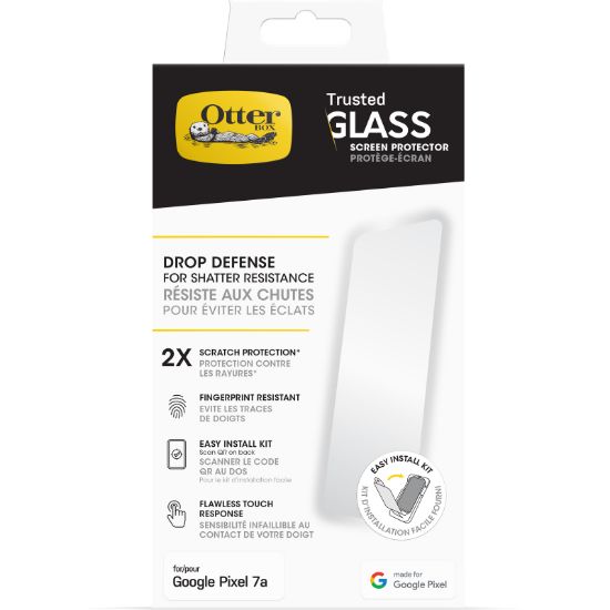 Image de OtterBox Trusted Glass pour Google Pixel 7a, Verre trempé, protection contre les rayures x2, protection contre les chutes pour une protection contre les éclats Protecteur d'écr ... (77-92108)