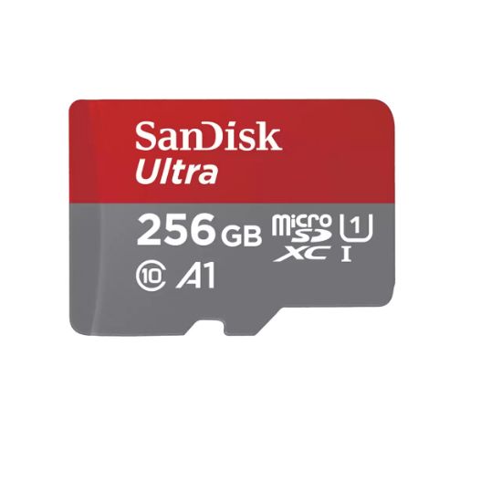 Image de SanDisk 256 GB, microSDXC, 150MB/s, UHS-I Mémoire flash - Gris,Rouge (SDSQUAC-256G-GN6FA)
