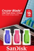 Image de SanDisk Cruzer Blade 16GB Clé USB - Bleu,Vert,Rose (SDCZ50C-016G-B46T)