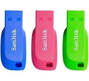 Image de SanDisk Cruzer Blade 16GB Clé USB - Bleu,Vert,Rose (SDCZ50C-016G-B46T)