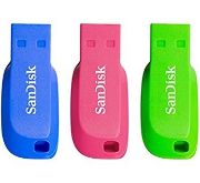 Image de SanDisk Cruzer Blade 16GB Clé USB - Bleu,Vert,Rose (SDCZ50C-016G-B46T)