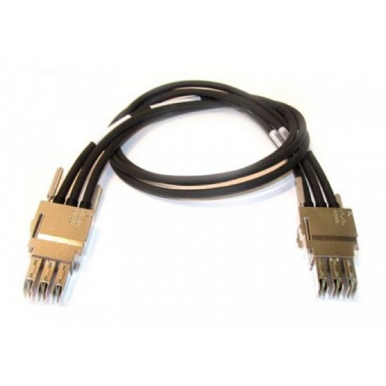 Image de Cisco Data stack 1m, cable option with C9300 and C9300X SKUs Câble de fibre optique - Noir (STACK-T1-1M-RF)