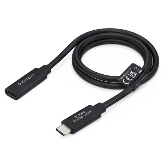 Image de StarTech.com Câble Prolongateur USB4 de 60cm, 40Gbps, Compatible Thunderbolt 4, Charge 240W, 8K 60Hz/4K 240Hz, USB-C Mâle vers Femelle (USB440GCMCF2F)