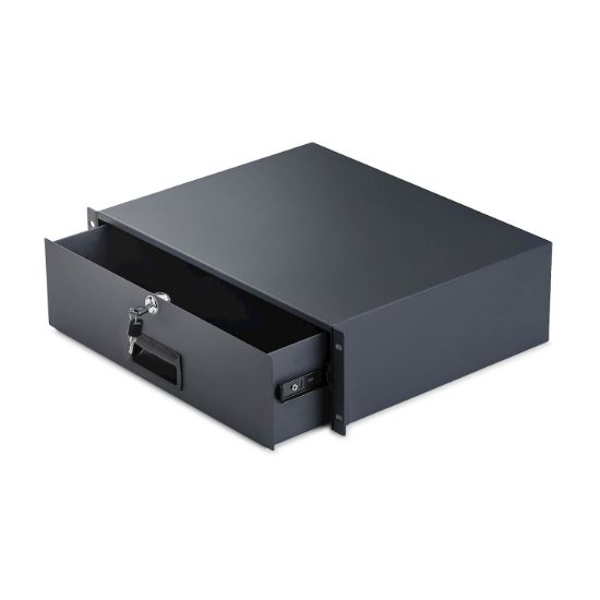 Image de StarTech.com Tiroir en Acier Verrouillable 3U, Montable en Rack 19", pour Armoires AV, Réseau et Serveurs, Capacité de 10kg, Orifices de Passage de Câbles à l'Arrièr ... (3U-RACK-MOUNT-DRAWER)