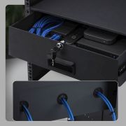 Image de StarTech.com Tiroir en Acier Verrouillable 2U, Montable en Rack 19", pour Armoires AV, Réseau et Serveurs, Capacité de 10kg, Orifices de Passage de Câbles à l'Arrièr ... (2U-RACK-MOUNT-DRAWER)