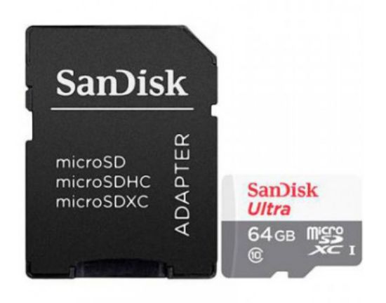 Image de SanDisk 64GB Ultra microSDXC Mémoire flash - Gris (SDSQUNR-064G-GN3MA)